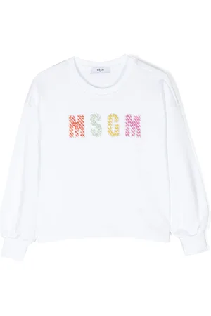 Msgm Bead-logo cotton sweatshirt