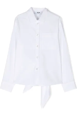 Msgm Logo-embroidered cotton poplin shirt