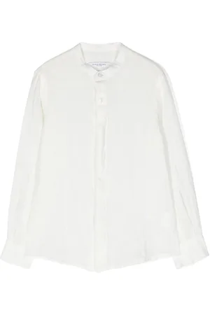 Paolo Pecora Band-collar linen shirt