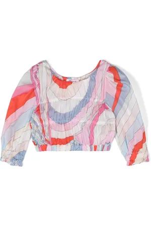 PUCCI Junior Iride-print cotton blouse