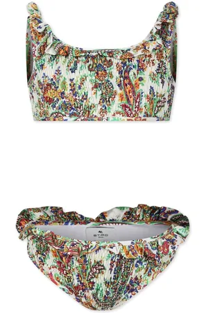Etro Paisley-print shirred bikini
