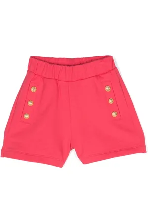 Balmain Button-embossed cotton shorts