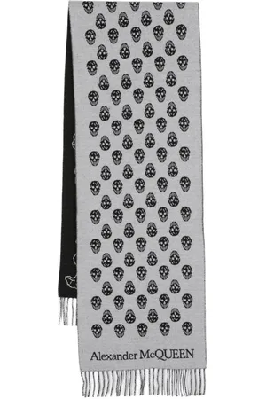 Alexander McQueen Skull-intarsia wool scarf