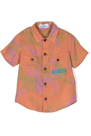 Stone Island Floral-print linen shirt