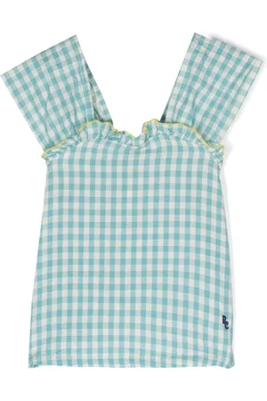 Bobo Choses Logo-embroidered checked top