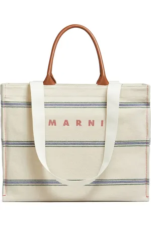 Marni Embroidered-logo canvas tote bag