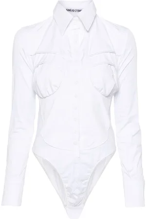 Sinéad O’Dwyer Classic-collar poplin bodysuit