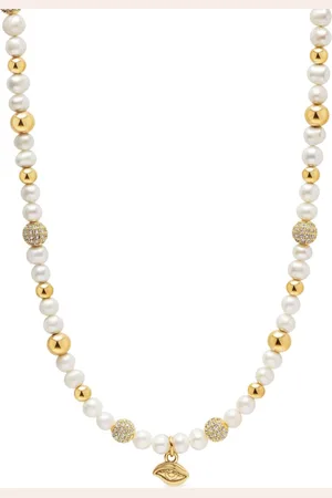 Nialaya Evil Eye freshwater-pearl necklace