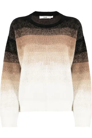 B+AB Gradient-stripe brushed jumper