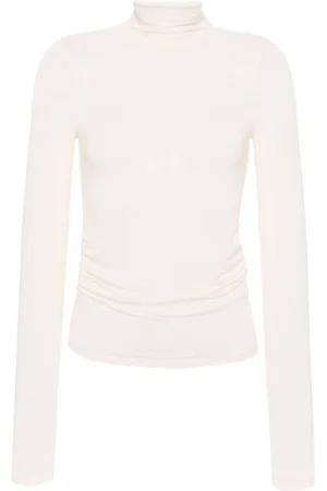 Patrizia Pepe Ruched mock-neck T-shirt