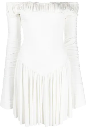 PNK Round-neck ruched minidress