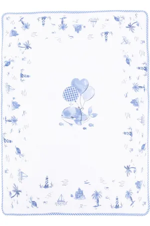 MONNALISA Marine-print padded blanket