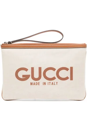 Gucci Logo-print canvas clutch bag