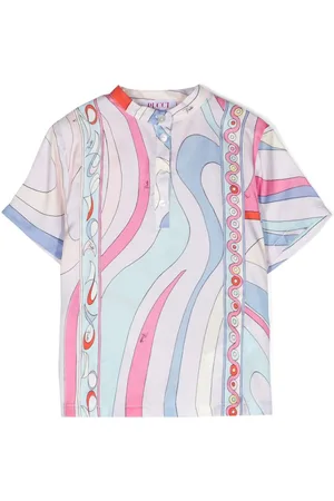 PUCCI Junior Iride-print buttoned shirt