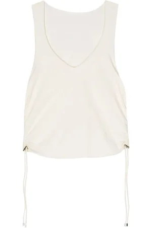 Patrizia Pepe Ruched scoop tank top