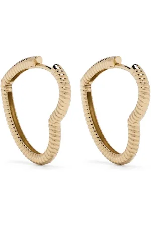 YVONNE LÉON 9kt yellow Coeur Heart hoop earrings