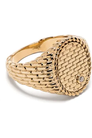 YVONNE LÉON 9kt yellow Chevali??re Ovale Cannage signet ring