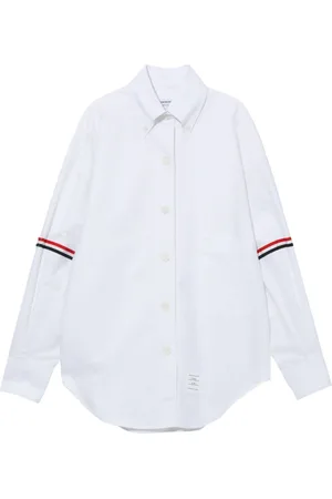 Thom Browne Button-collar grosgrain armband shirt