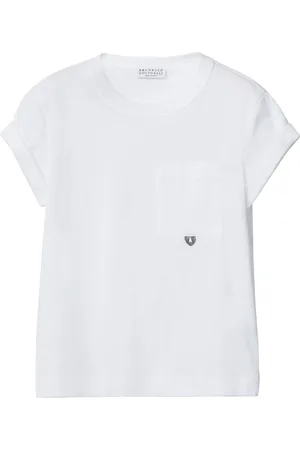 Brunello Cucinelli TEEN chain-link trim T-shirt