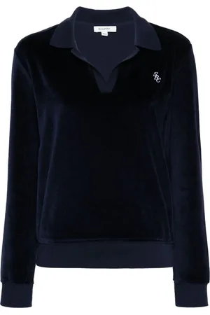 Sporty & Rich SRC velour polo top