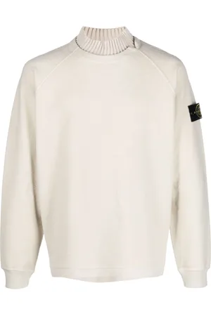 Stone Island Compass-patch fleece-texture jumper