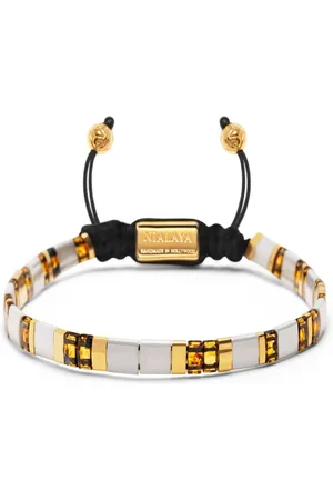 Nialaya Logo-engraved beaded bracelet
