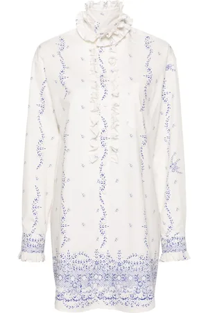 Serafini Floral-print cotton shirt dress