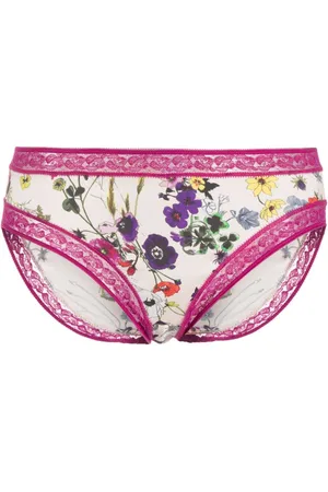 ERES Foug??re floral-print silk briefs