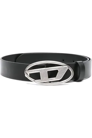 Diesel Oval D buckle leather belts
