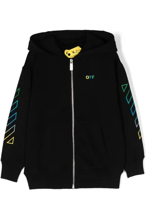 OFF-WHITE Logo-embroidered cotton hoodie