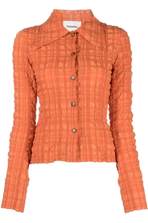 Nanushka Crinkled long-sleeved shirt