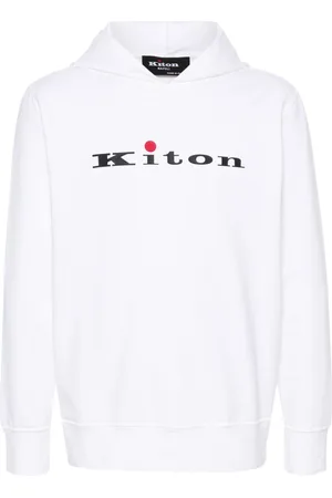 Kiton Logo-rubberised cotton hoodie