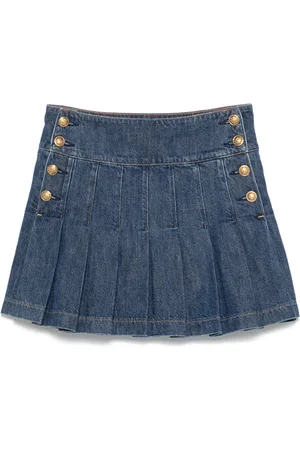 Pleated denim skirt 7xl best sale