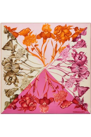 Salvatore Ferragamo Hydrangea print silk scarf