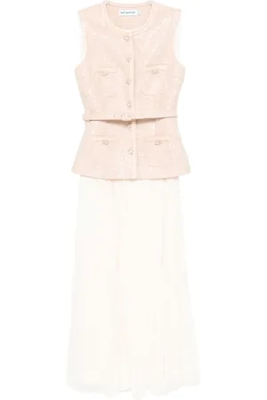 Self-Portrait Sequinned boucle midi dress