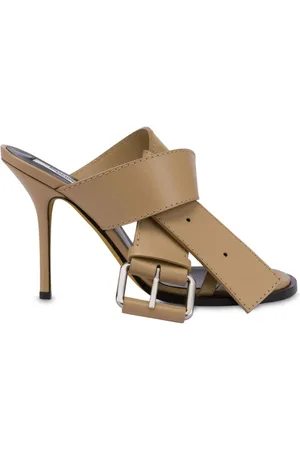 Moschino Decorative buckle leather mules