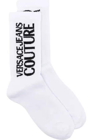 VERSACE Logo-intarsia knitted socks