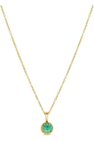 Dinny Hall 9K yellow Bon Bon emerald necklace