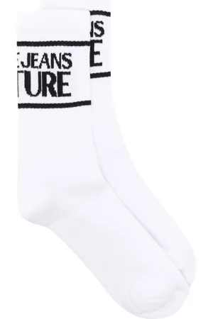 VERSACE Logo-intarsia knitted socks