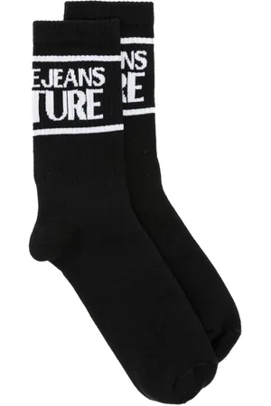 VERSACE Logo-intarsia knitted socks