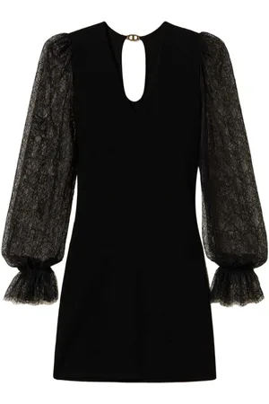 Twin-Set Lace-detail knitted dress