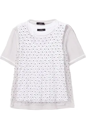 Twin-Set Embroidered tulle T-shirt