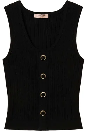 Twin-Set Decorative-buttons knitted top