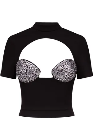 AREA Crystal-embellished T-shirt