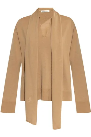 By Malene Birger Scarf-attached knitted top