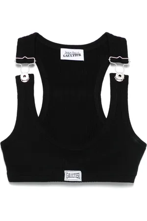 Jean Paul Gaultier Overall-clip patch crop top