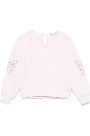 MONNALISA Butterfly-embroidered sweatshir
