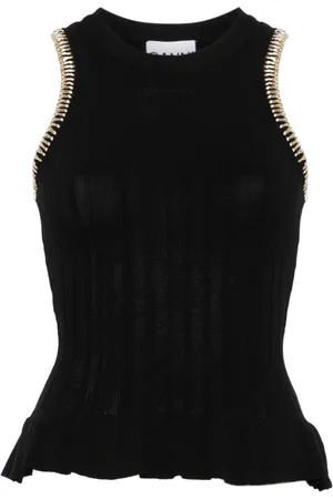 Ganni Whipstitch trim tank top