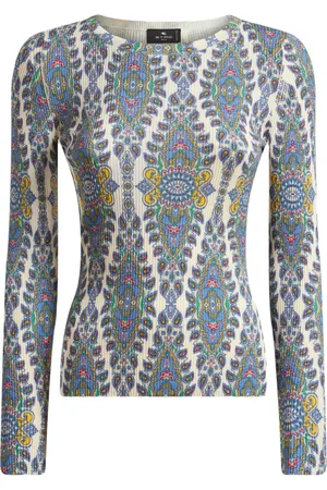 Etro Paisley-print fine-knit sweater