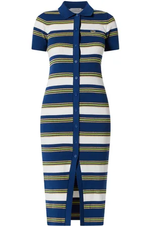Lacoste Striped knitted midi dress